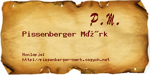 Pissenberger Márk névjegykártya